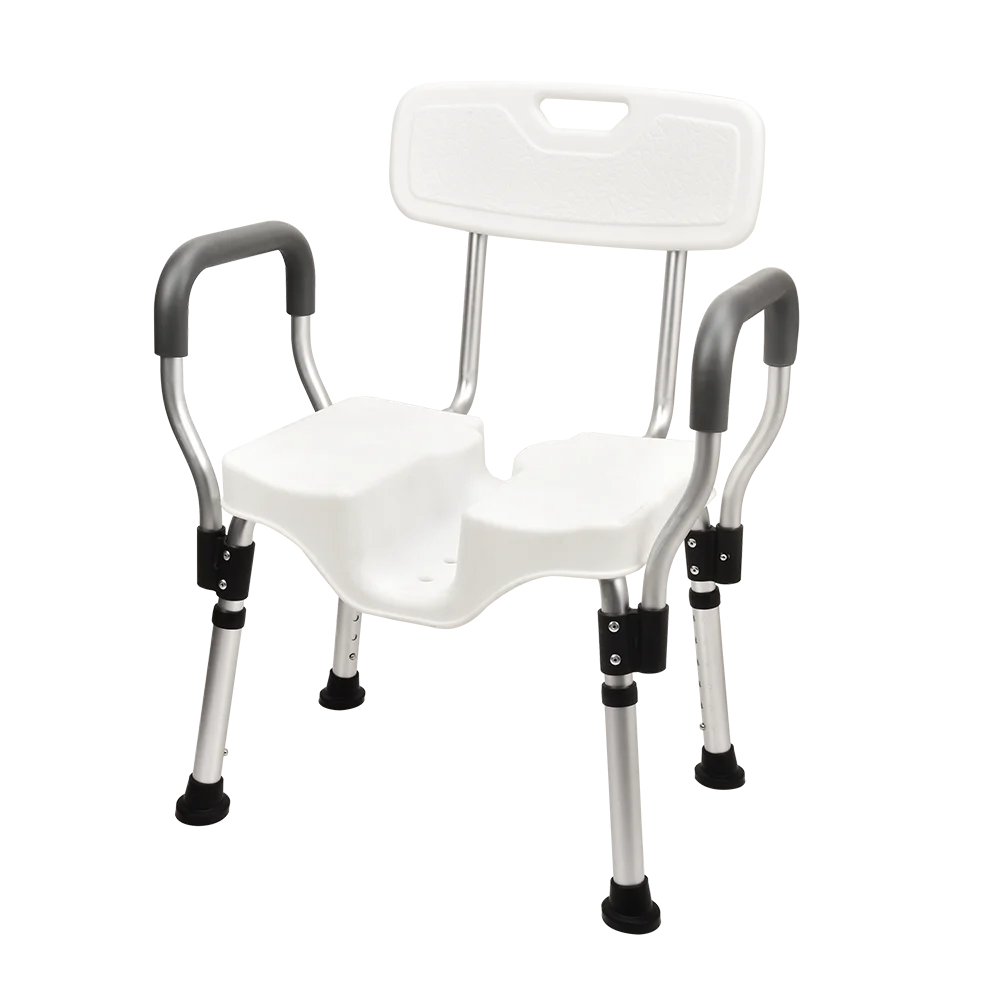 High quality U-shaped groove Shower Chair Adjustable height Bath Stool