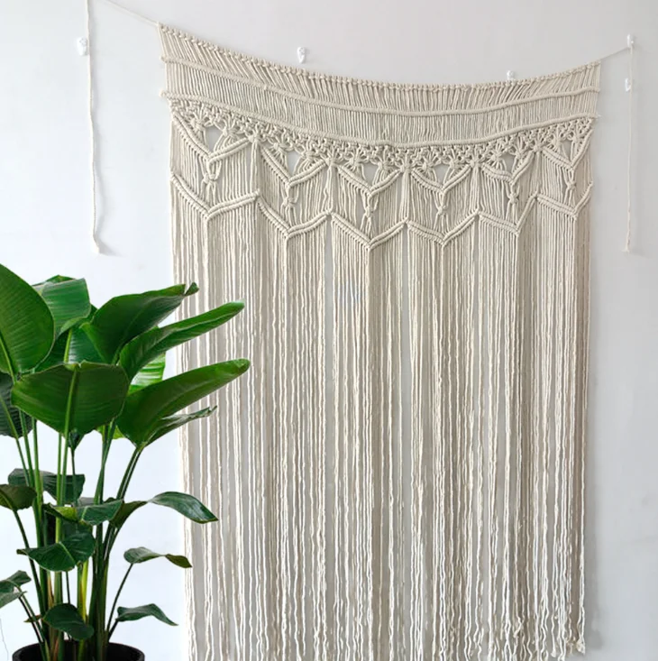Wholesales Handmade Wall Hanging Curtain Art Creative Indoor Bohemian Macrame Woven Wall Hanging Tapestry For Home