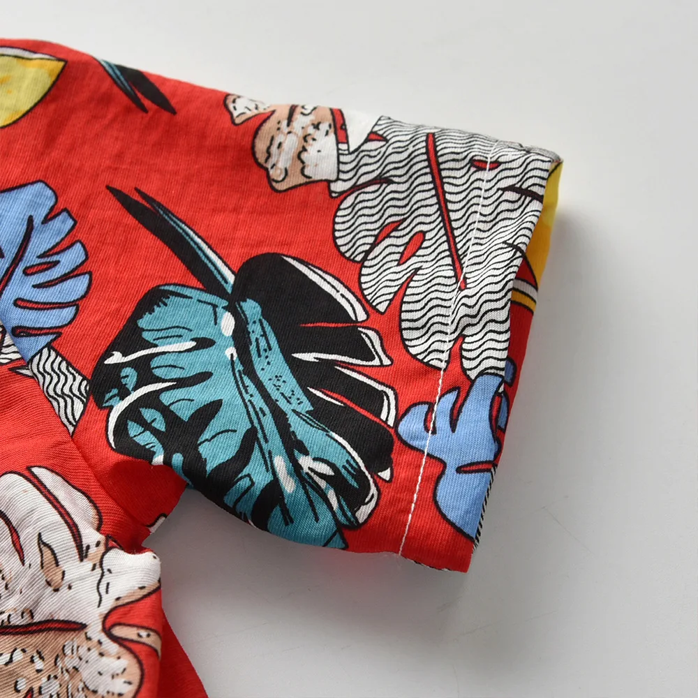 Print shirt shorts set summer wear kids clothes 3 year old boy clothing