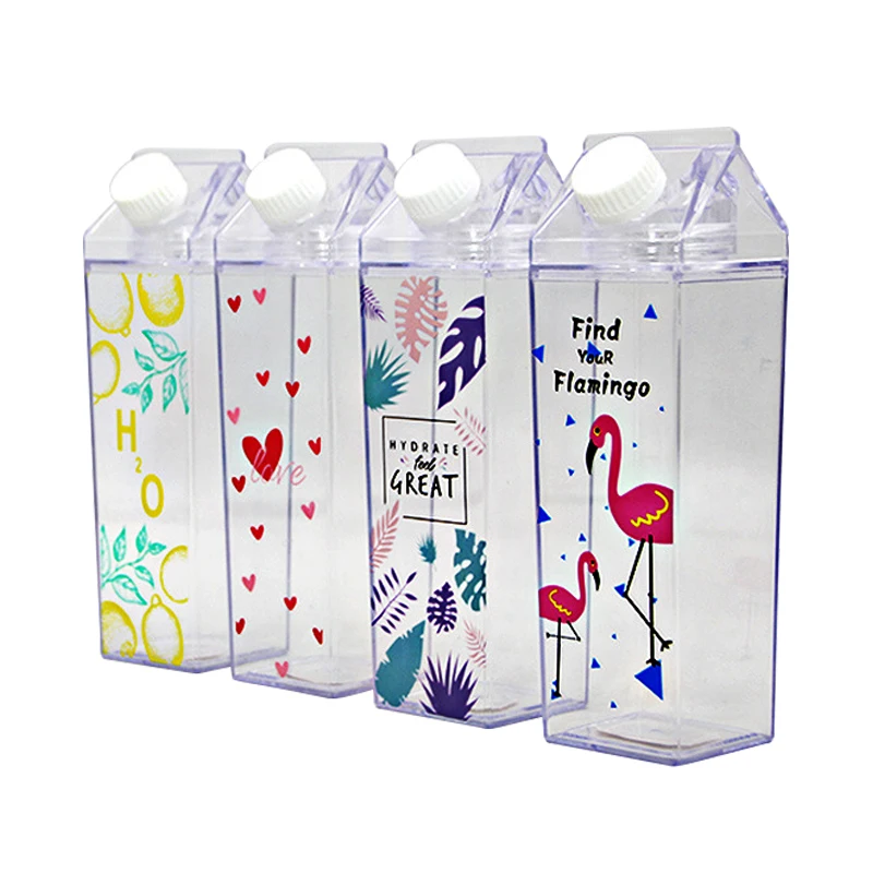 
Shape Box Acrylic Clear Baby Milk Carton Packaging Water Bottle 