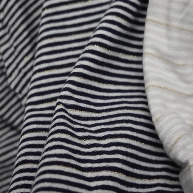 Хлопковая полосатая трикотажная ткань с
