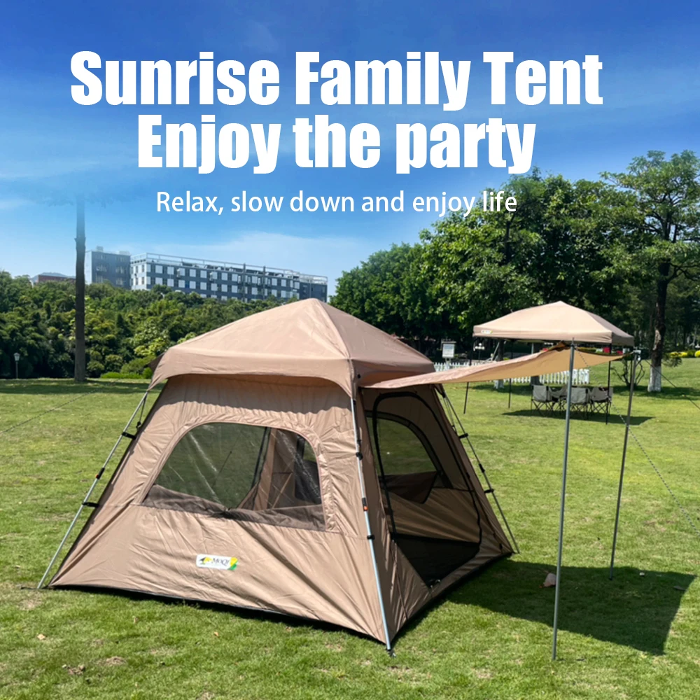 Wholesale Outdoor Camping Tent And Hiking Gear 3-4 Persons Family Tent 2 Doors 2 Windows Mesh Luxury Camping Tent Waterproof