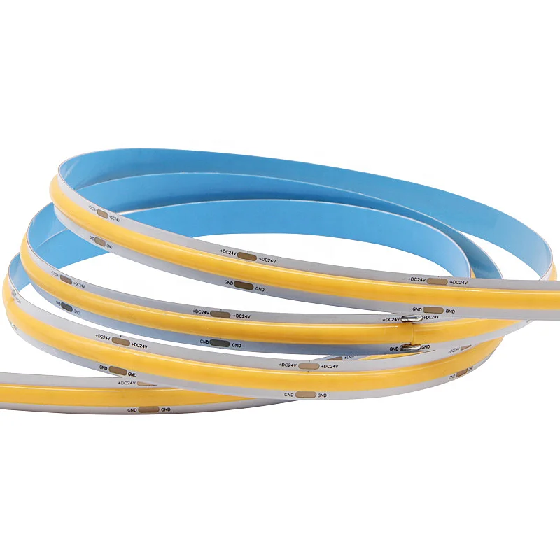 Manufacturer DC24V 12V CRI90 95 Dotless Led Cob Strip 480Leds 220V LED Lights Strip COB Flexible Smart LED Lightings for Room