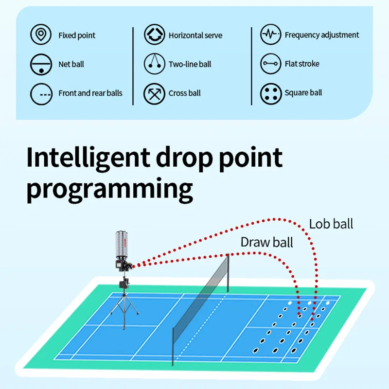 SIBOASI Model B3 Smart Remote Control Badminton Ball Shooting Machine
