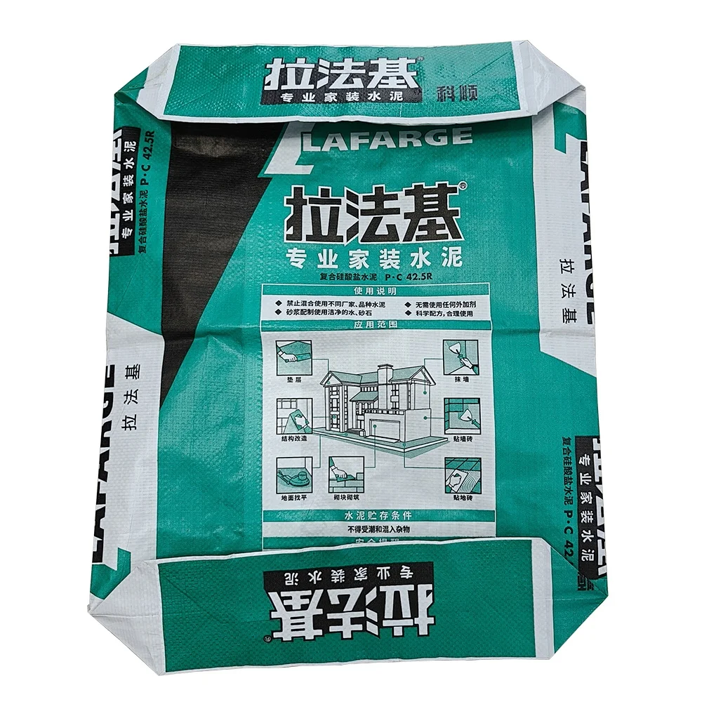 China Manufacturer 25kg 50kg Ad Star PP Valve Cement Woven Sack Bags Bag Lafarge