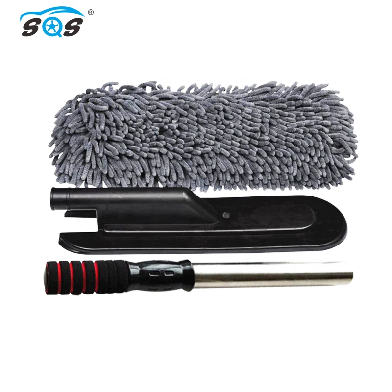 
chenille flow thru telescopic removable dust brush assemblebalde handle car cleaning brush 