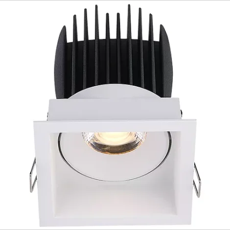 2021 New Economical 25W Fixed Anti-glare Square Die Casting Aluminum COB Recessed Trimless Ceiling Downlight LED Spotlight