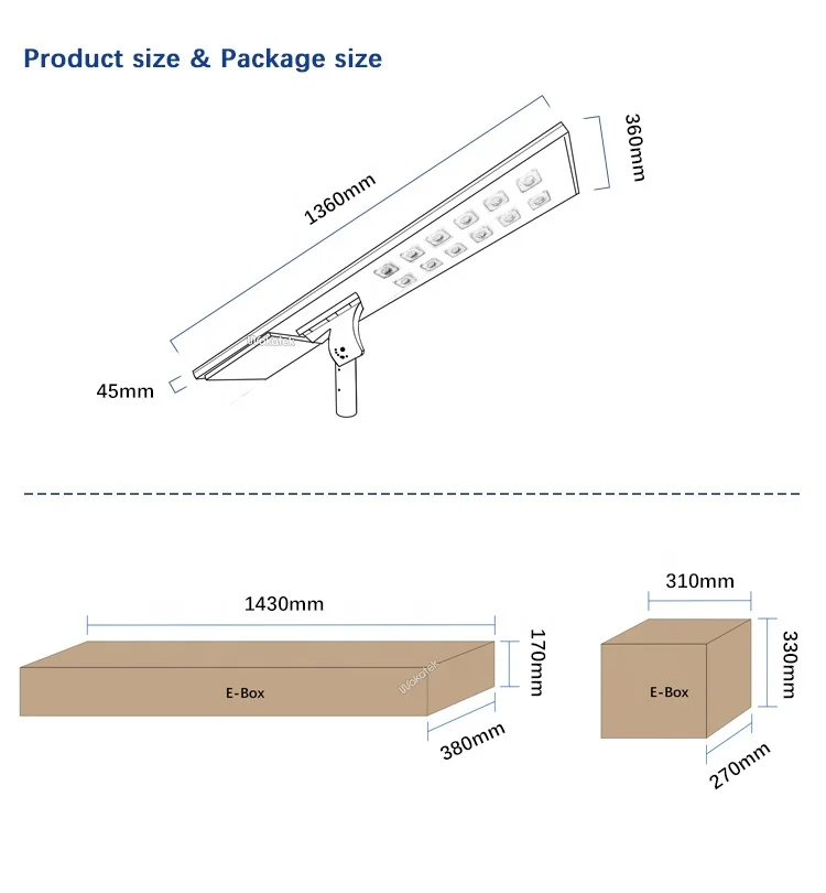WAKATEK High Class and Easy Installation 100w All In One Solar Street Light