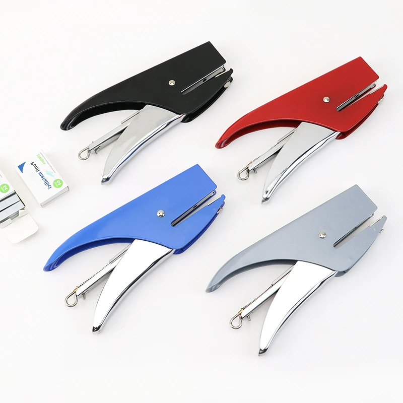 Factory Wholesale Office Red Blue Basic School Desktop 20 Sheets Paper Binding Manual Metal Standard Stapler with Logo