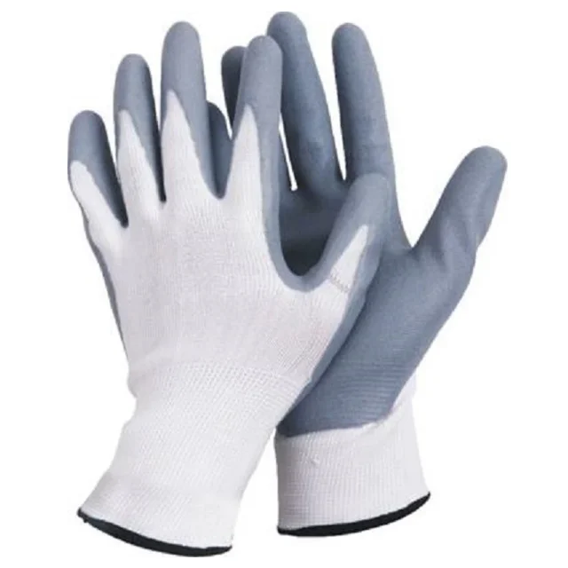 Custom Logo Anti-Slip Heavy Duty Protective Industrial Mechanic Latex Pu Coated Working Safety Hand Nylon Gloves