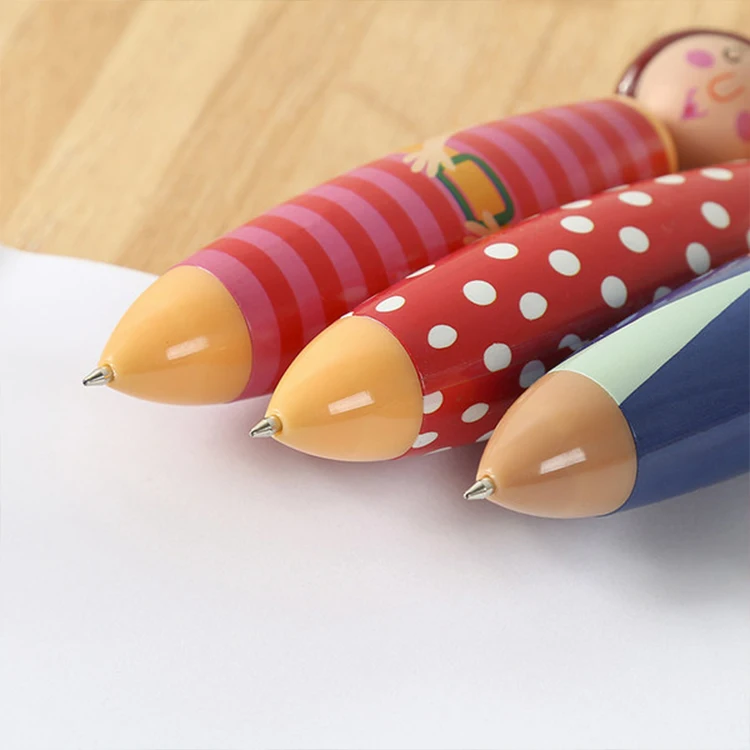 Cute Plastic Cartoon Character Doll Little Man Press Ballpoint Pen