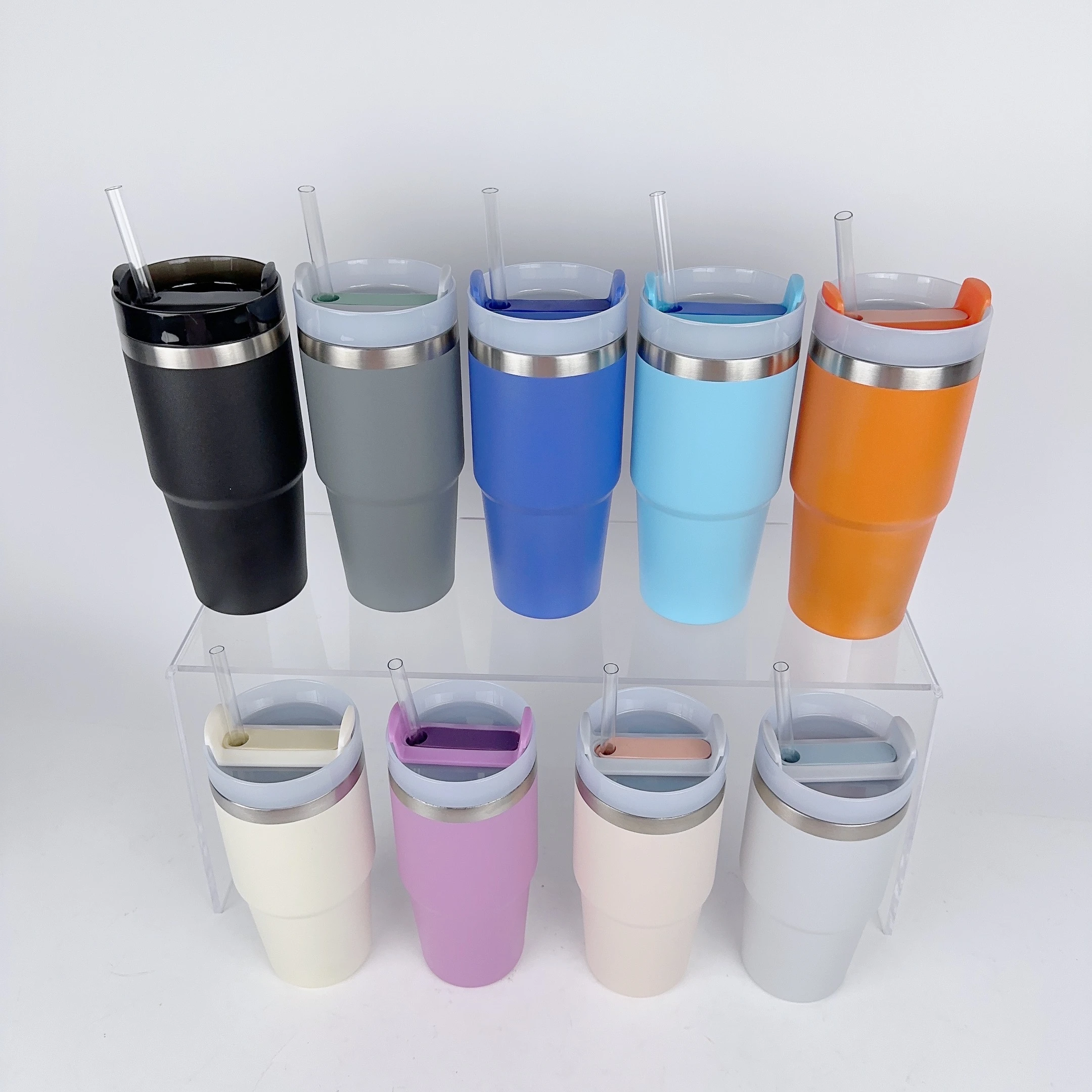 Custom logo 14 oz Water Bottle Double Wall Vacuum Insulated Stainless Steel Kids Tumbler with Lid and Straw