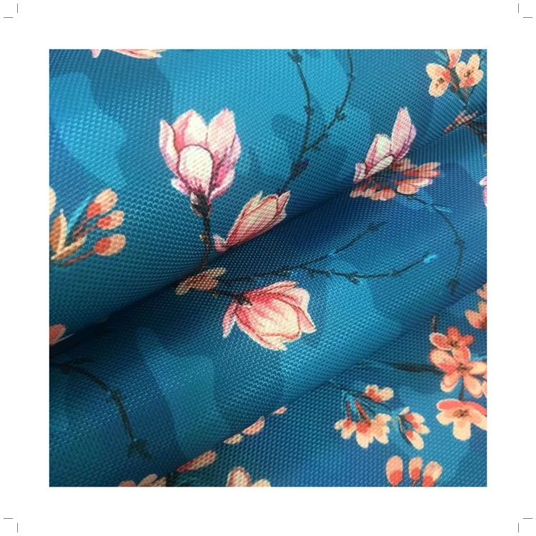 Floral Printing 1050D*1050D FDY 100% Polyester Oxford Waterproof PU Coating Luggage Fabric