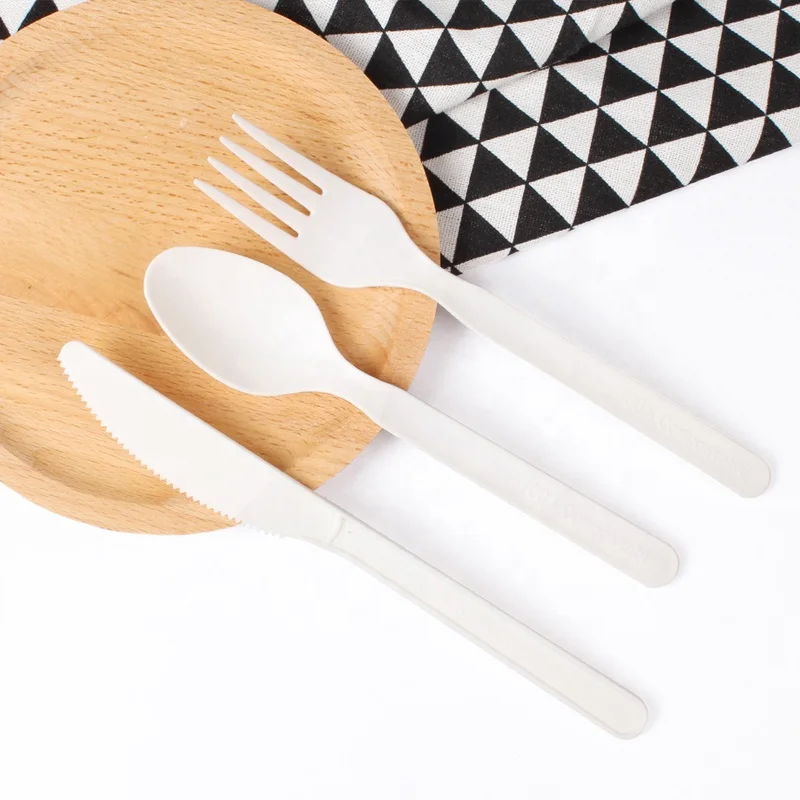 Disposable Corn Starch Biodegradable Plastic Compostable PLA Cutlery Set