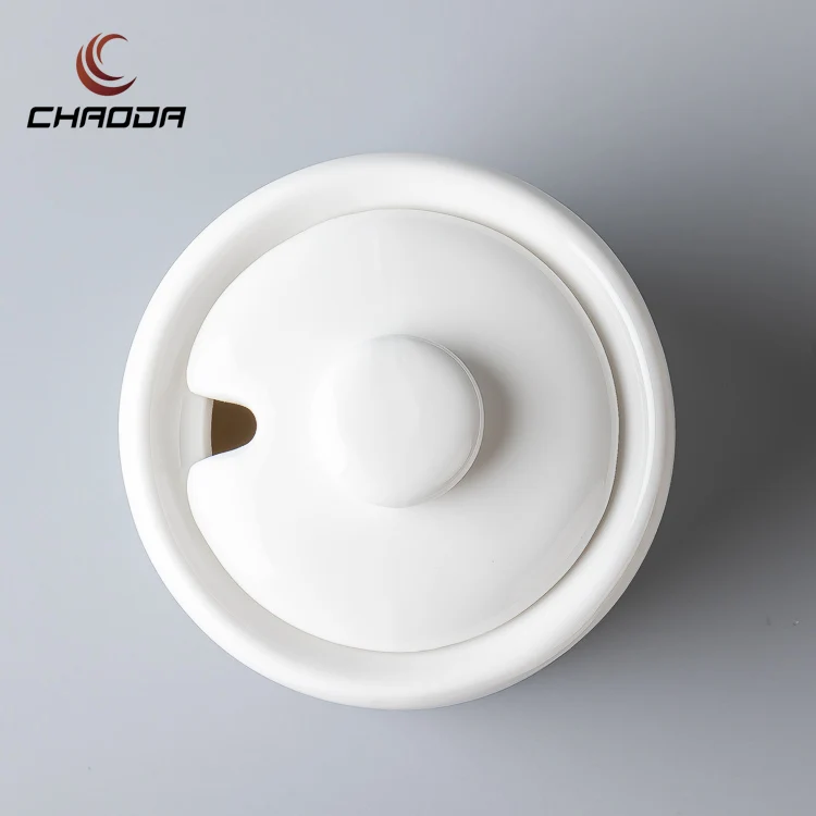 Customized Ceramic Sugar Jar Set Sugar Bowl Condiment Bottles Set With Lid For Home And Kitchen