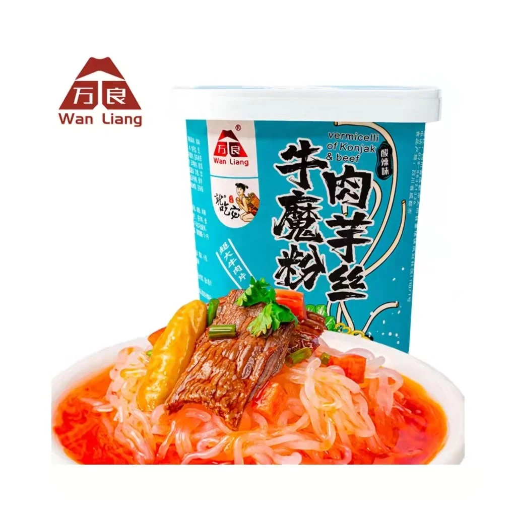 Wholesale Instant Keto Foods No Smell  Beef Konjac  Vermicelli Ramen Noodles Cup