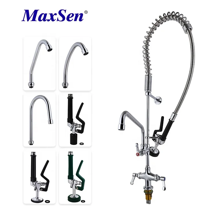 MaxSen Restaurant Pre rinse Unit with Tap Direct Manufactory Pre rinse Unit Faucet Use for 3 Compartments Sink
