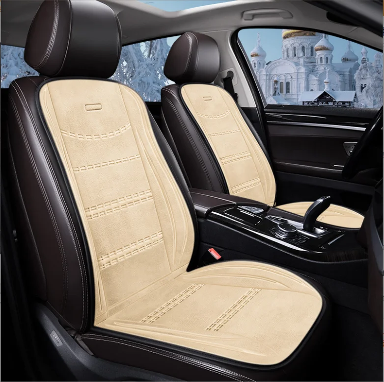 SOJOY красный бежевый серый черный цвет износостойкий материал Автомобильная подушка для подогрева прикуриватель толстый плюш