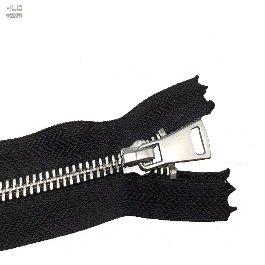 hengda factory customized zinc alloy  double slider matel  zipper 20cm/25cm chunky closed end zip  heavy duty zippers  for tent