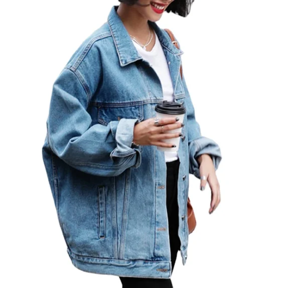 2021 Women Wholesale Hot Sale Lady Spring Summer Fashion Jean Jackets Oversized Denim Coats Denim Jackets