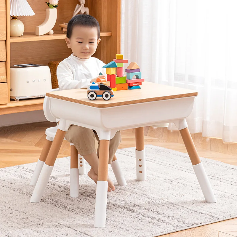 Hot Sale Preschool Daycare Nursery Furniture Set Wood Kids Study Table Chairs Dining Toddler Figure Desk for Kids Party