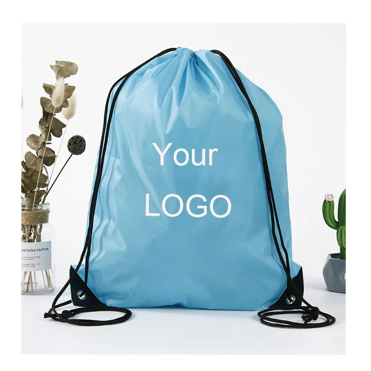 2021 Factory Custom Logo Sports Backpack 210D Polyester Drawstring bag Printing Drawstring bag for promotional