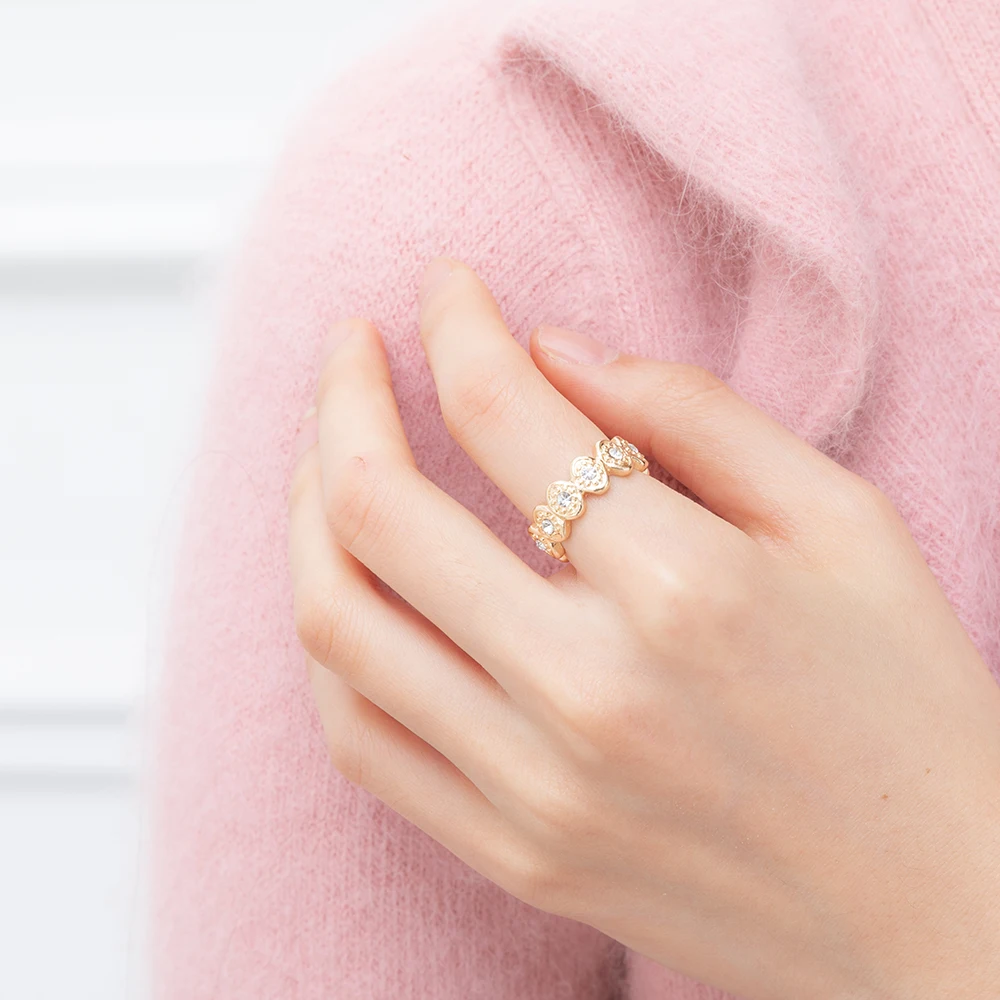 18 carat gold 2021 Fashion  hot sale popular diamond ring zinc casting gold casting ring jewelry for women