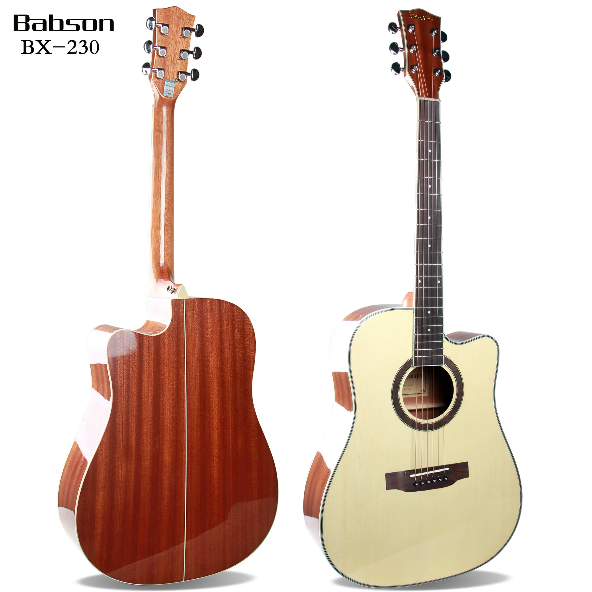 Babson Music Cheap cutaway spruce top sapele back mahogany neck rosewood fingerboard 41 inch used silent acustic acoustic guitar