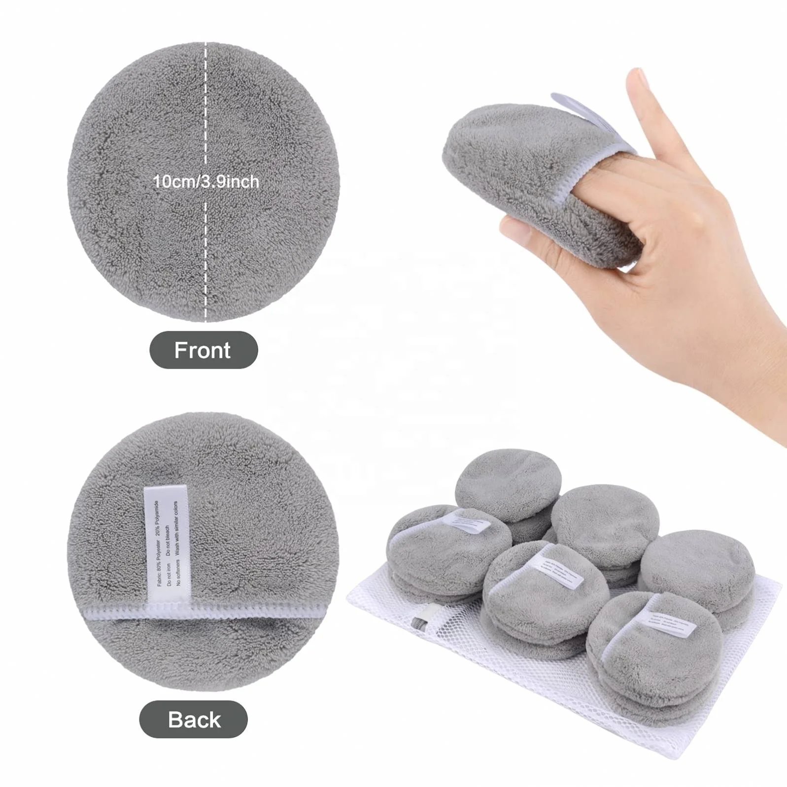 Zero Waste Cotton Rounds Washable Bamboo Reusable Cotton Pads Face Makeup Remover Pads Cleaning Facial Make Up Pad