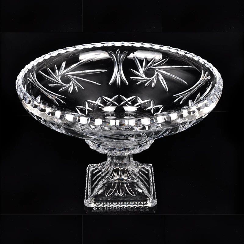 Small Glass Fruit Bowls Footed Sweet Serving Stand Gold Rim Decorative Crystal Glass Fruit Bowls With Lid