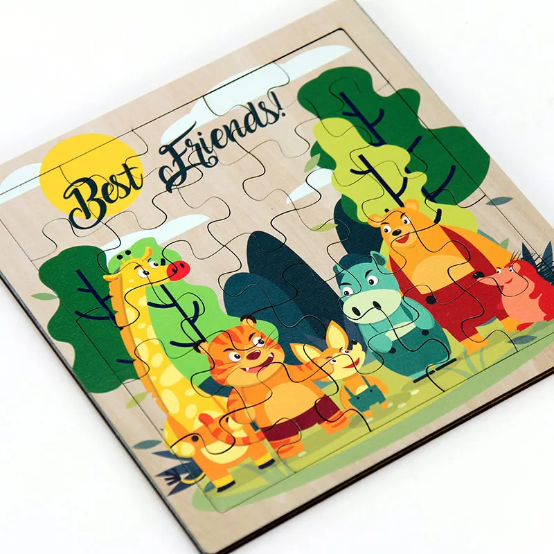 High Quality Education Jigsaw Toy Wooden Zoo Puzzle for Kids