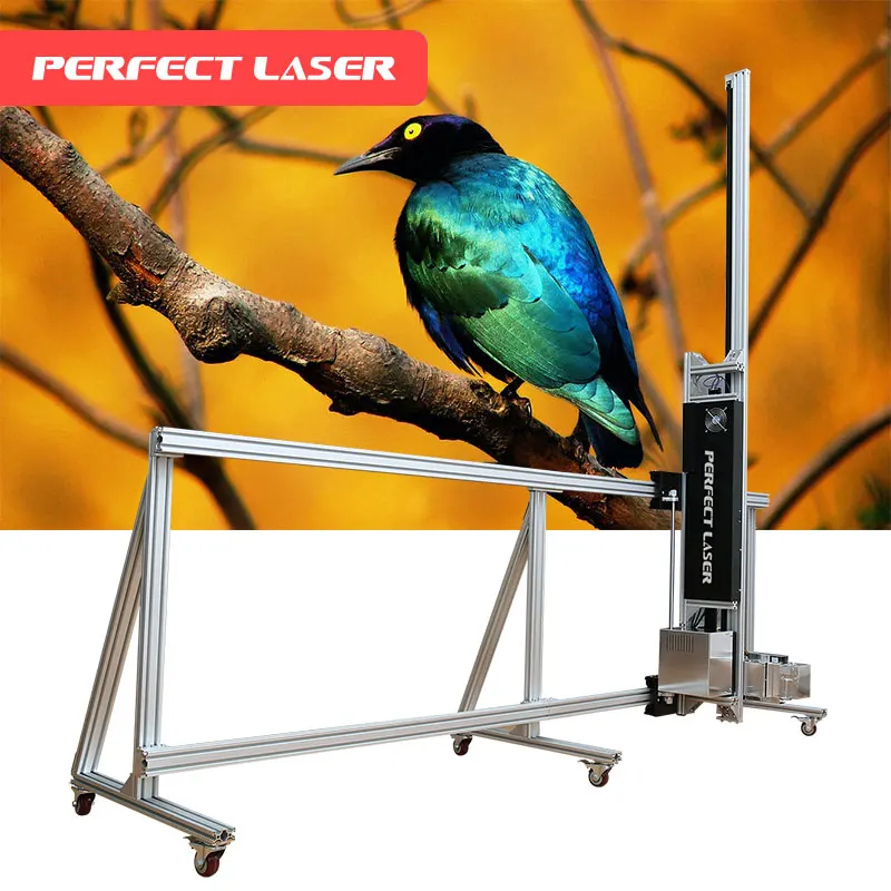 Perfect laser HD enhanced vertical wall inkjet mural color printer to glass roll door ground printing price