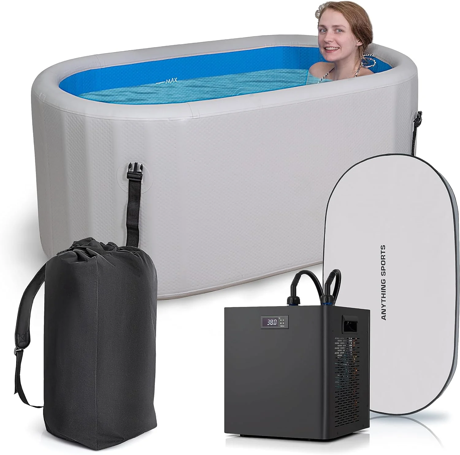 XL Inflatable Portable Ice Bath Tub Athletes Modern Design Home Use Water Chiller Compatible Cold Plunge Wet Steam Recovery PRO