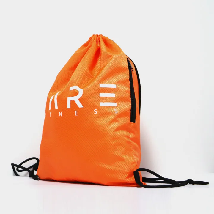 Promotional backpack style bicycle polyester reflective drawstring bag