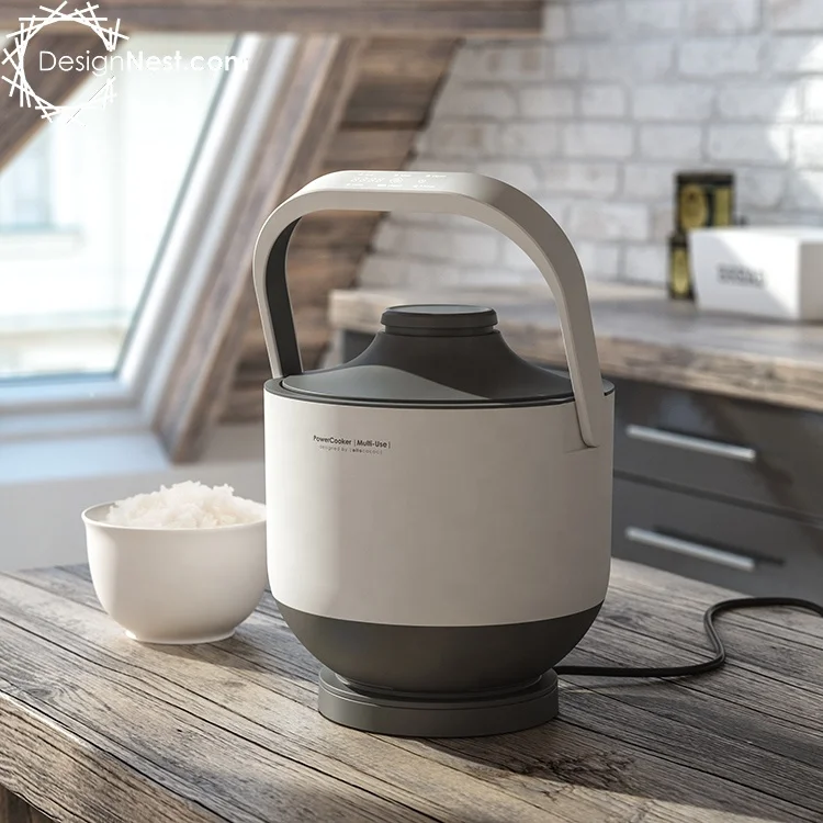 
Lightweight portable electric cooker Handle integrated with touch control panel multi use powerCooker 
