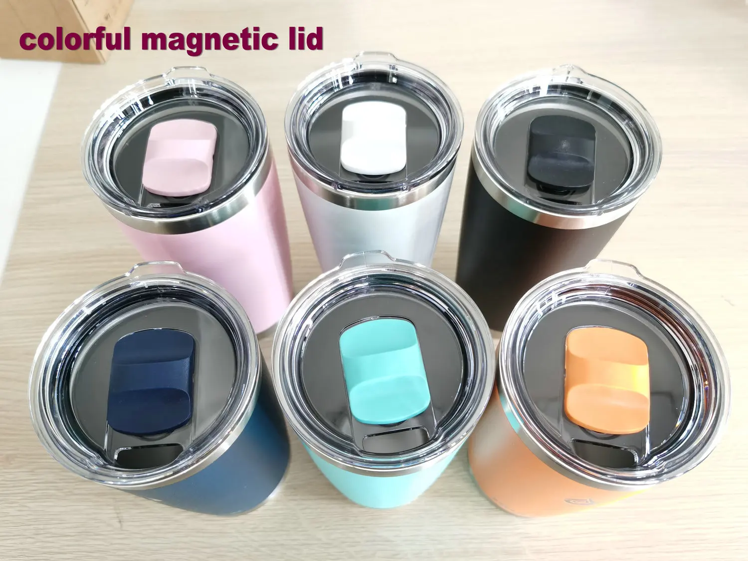 Skirton wholesale 20oz vacuum insulated stainless steel tumbler magnet lid tumbler with Magnetic sliding lid