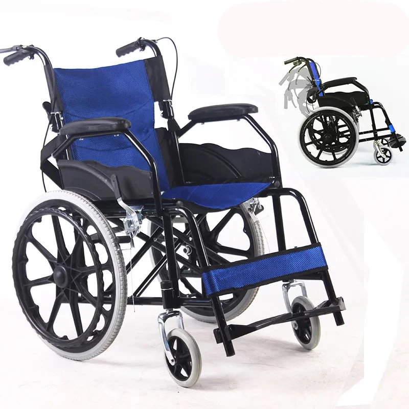 High Back Lightweight black oxford manual wheelchair Manual Folding Wheelchair