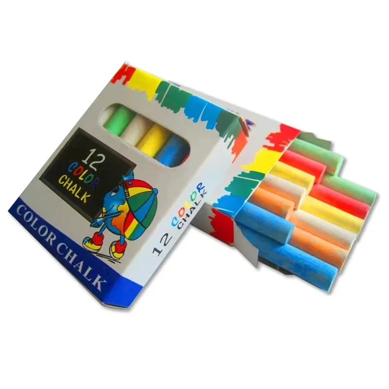 teacher stationery Wholesale Cheap School Dustless Colored Chalk blackboard chalk 5 colors Calcium sulfate chalk