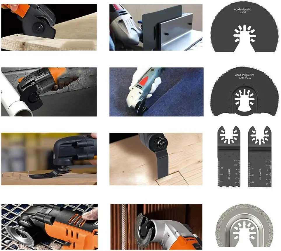 PEX 16 Pcs Multitool Quick Release Multi Tool Oscillating Saw Blades Metal Wood Cutting Disc