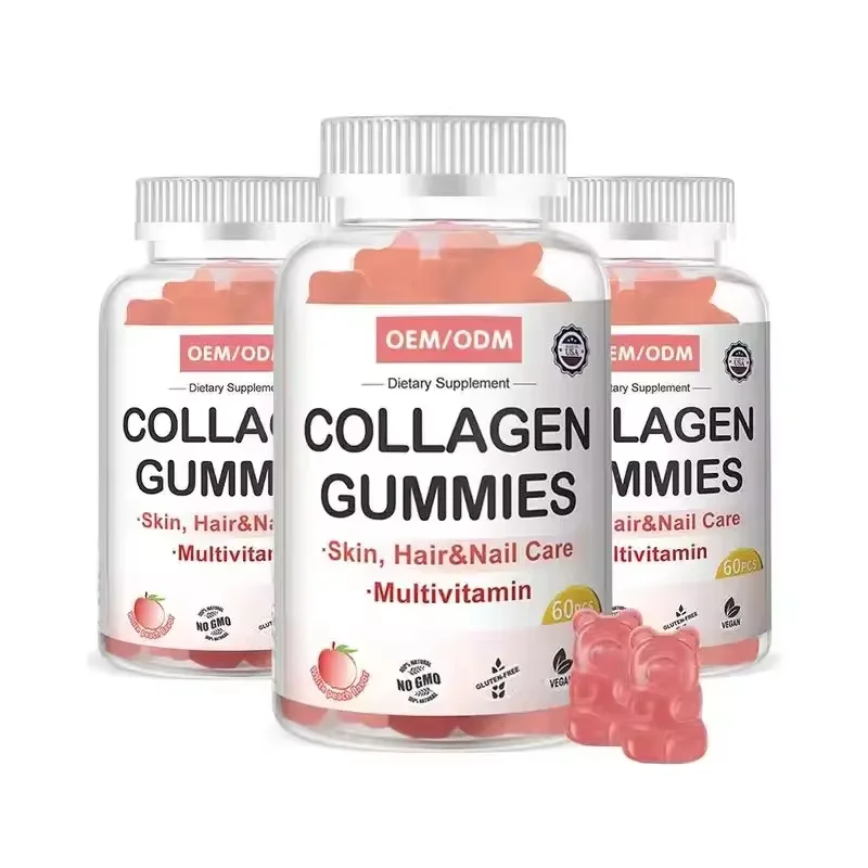 OEM Collagen Gummies Beauty For Hair Growth Skin Nails Care Skin Whitening