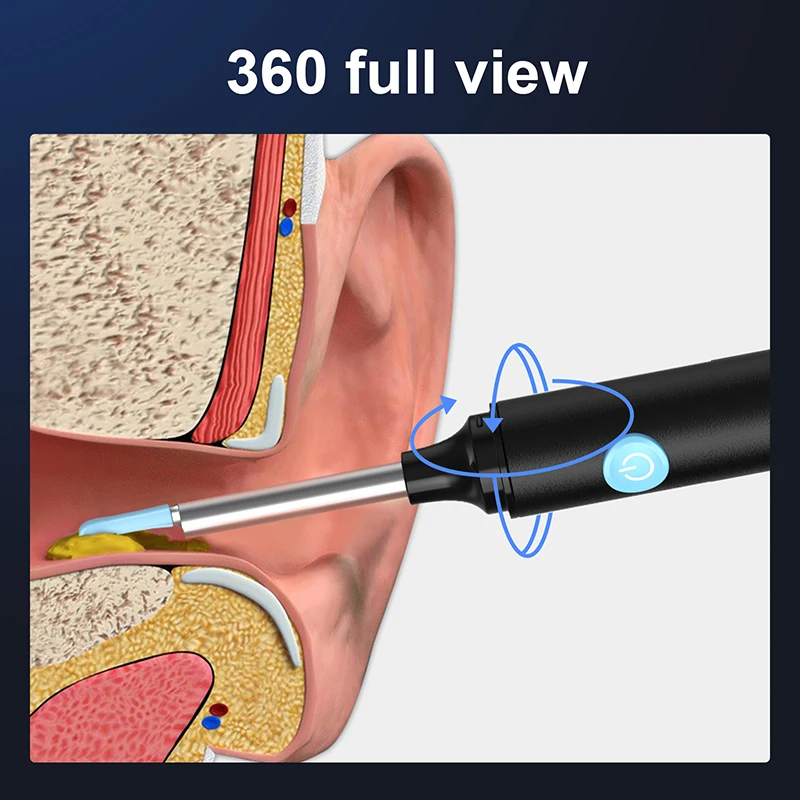Earwax Cleaner Household 5MP Visual Ear Wax Removal Tool Kit With 6 Ear Spoon Home Use Wireless Endoscope Ear Cleaning Set