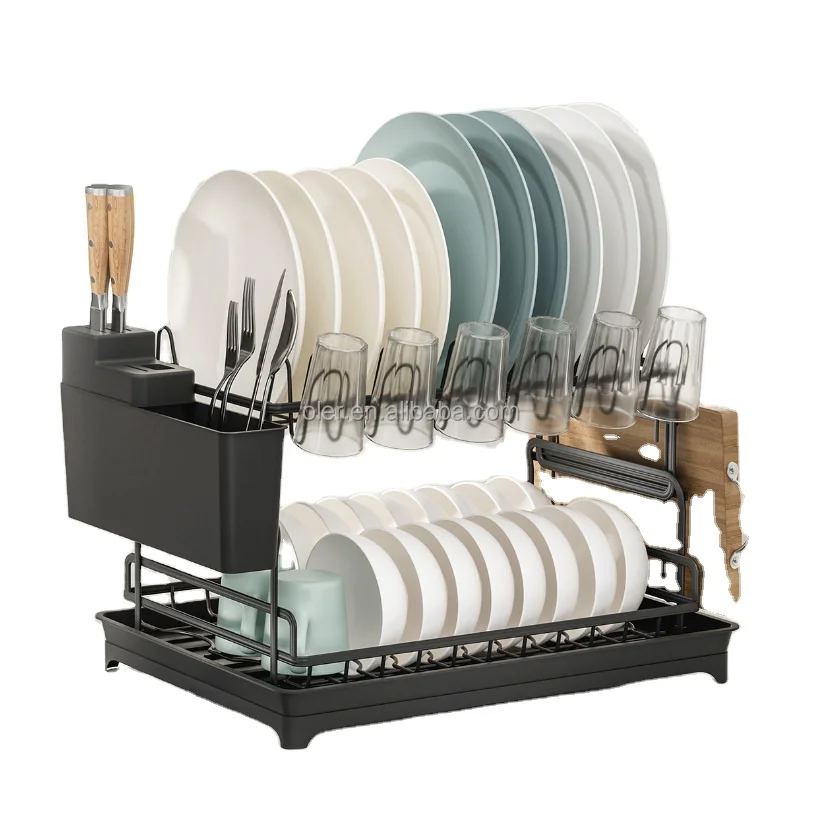 2024 Newest Sink Dish Dryer Rack Kitchen Items Cutlery Storage Holders Racks Kitchen Dish Drain Rack