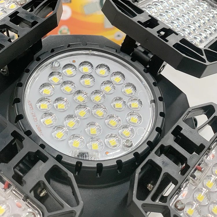 Hot Sale Smd Abs Intelligent Light Control Folding Garage Lights Outdoor 60w 80w 120w 200w Solar Led High Bay Light