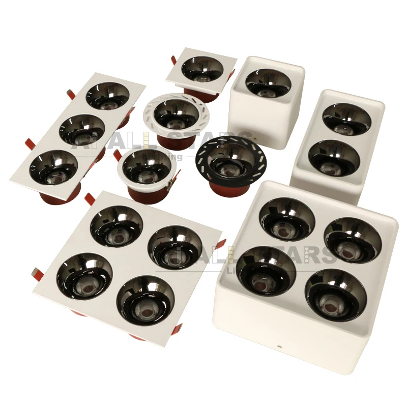 Recessed COB LED Light Spot Light Downlight Round Ceiling Spotlight Surface Mounted Anti Glare Downlight Frame SKD