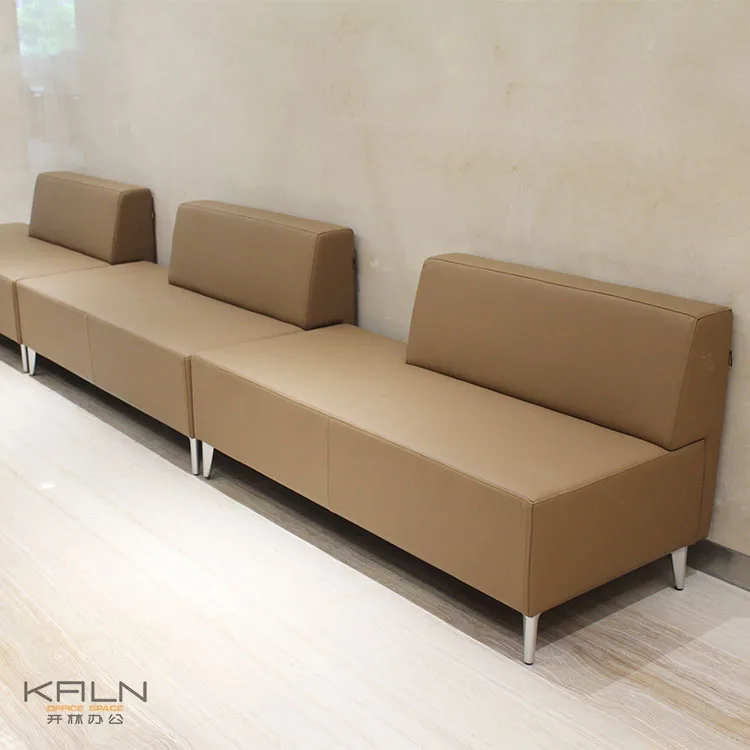 Newest office furniture factory directly sell customized green material leisure waiting area leather sofa sets hotel lounge