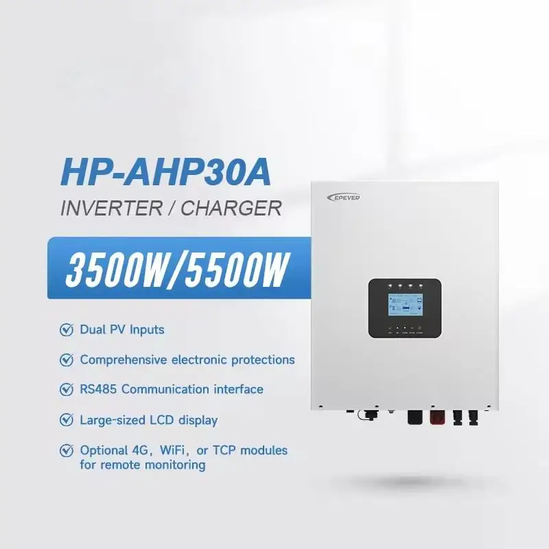 Новое поступление HP-AHP30A 24 В/48-220 В/230 В 3 5 кВт гибридный солнечный инвертор с зарядным устройством mppt Однофазный