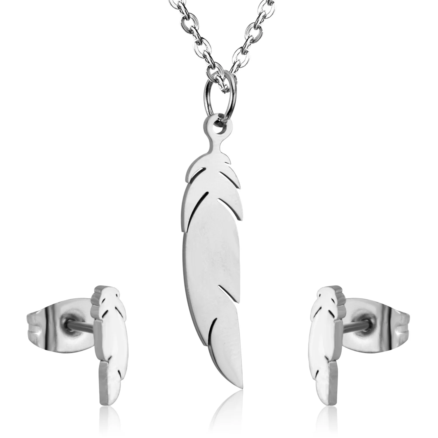 Wholesale Best selling high quality  women stainless steel  pendant earrings jewelry set