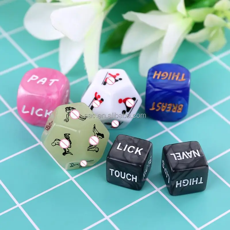 SacKnove Erotic New 6 In 1 Set Adult Lovers Positions Sex Toy Glow In The Dark Square Corner Date Night Naughty Love Dice Game