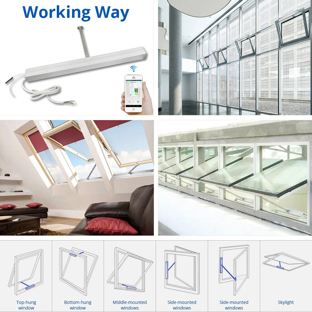 Zemismart Tuya Zigbee Motorized Window Opener Electric Chain Smart Life APP SmartThings Alexa Google Home Control 110v 240v