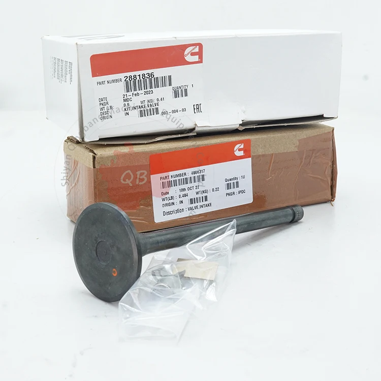 2881836 4986317 Cummins Engine K19 K38 K50 Spare Parts Intake valve Cummins 2881836 4986317